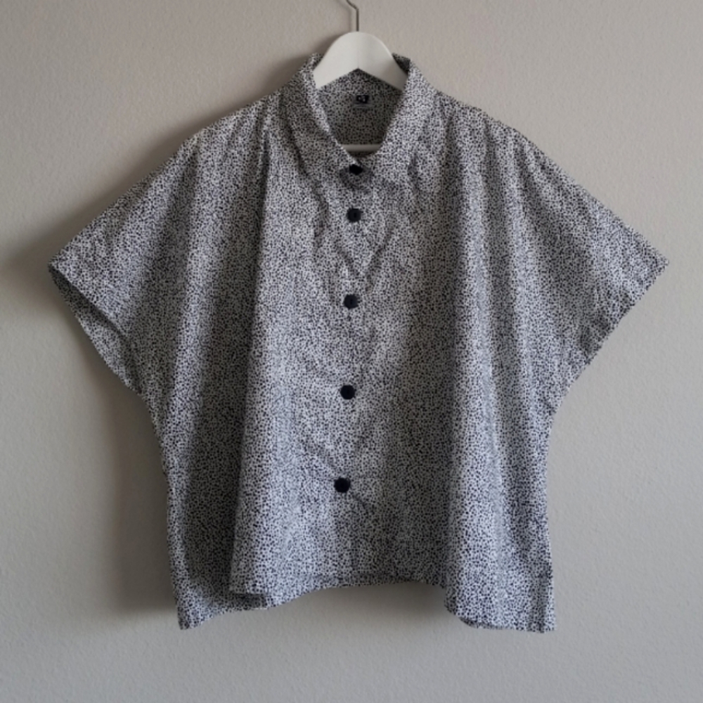 Dress To Kill By Jane Mohr Top One Size Soft Dots Boxy Lagenlook Artsy